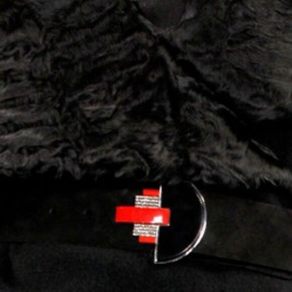 Ralph Lauren Collection Fall 2011 Black Suede Art Deco Inspired Buckle Belt main image 5